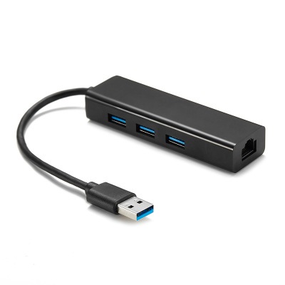 環保包裝USB千兆網卡USB 3.0 HUB RJ45網線轉接頭適用於平板筆記型電腦(顏色隨機)