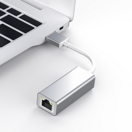 鋁合金USB3.0轉RJ45 千兆以太網網卡轉換器(顏色隨機)